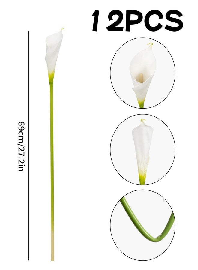 DuHouse 12pcs Calla Lilies Artificial Flowers,26" Long Stem Large Lily Flowers,Real Touch Cally Lilies for Tall Party Wedding Bridal Bouquet Home Decor Centerpiece(Vase Not Included) - Image 5
