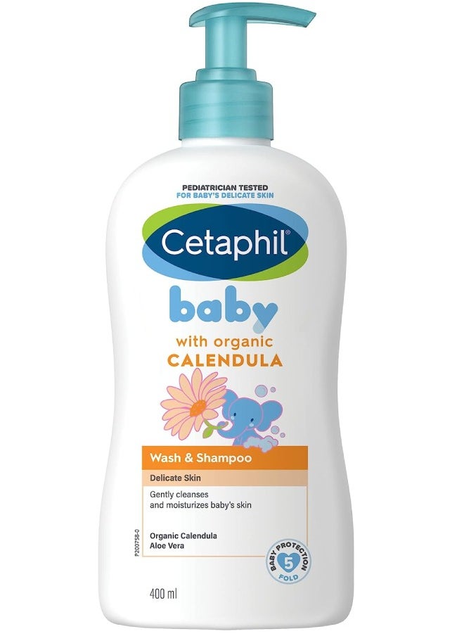 Cetaphil - Cetaphil Baby Calendula Wash And Shampoo Delicate Skin 400ml - Image 1