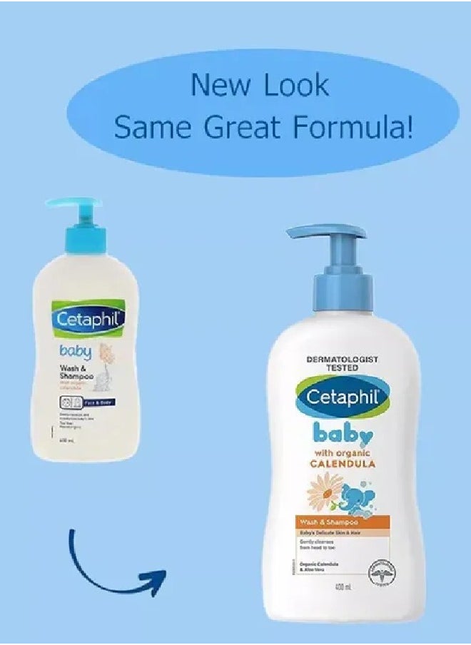 Cetaphil - Cetaphil Baby Calendula Wash And Shampoo Delicate Skin 400ml - Image 1