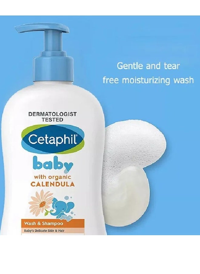 Cetaphil - Cetaphil Baby Calendula Wash And Shampoo Delicate Skin 400ml - Image 1