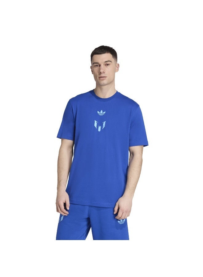 Adidas تي شيرت ميسي الأزرق (أكمام قصيرة) تي شيرت للرجال - Image 1
