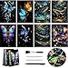 AP ARTSPER Glow in The Dark Scratch Art Rainbow Painting Paper 8 Sheet with Pen Cleaning Brush Engraving Landscape ScratchboardA4 for Kids Teens Adults Fun Sketch Card Creative Craft Toy Animal - Image 3