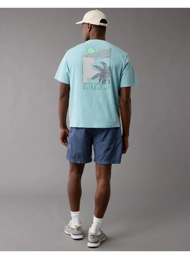 American Eagle Embroidered Graphic Crew Neck T-Shirt