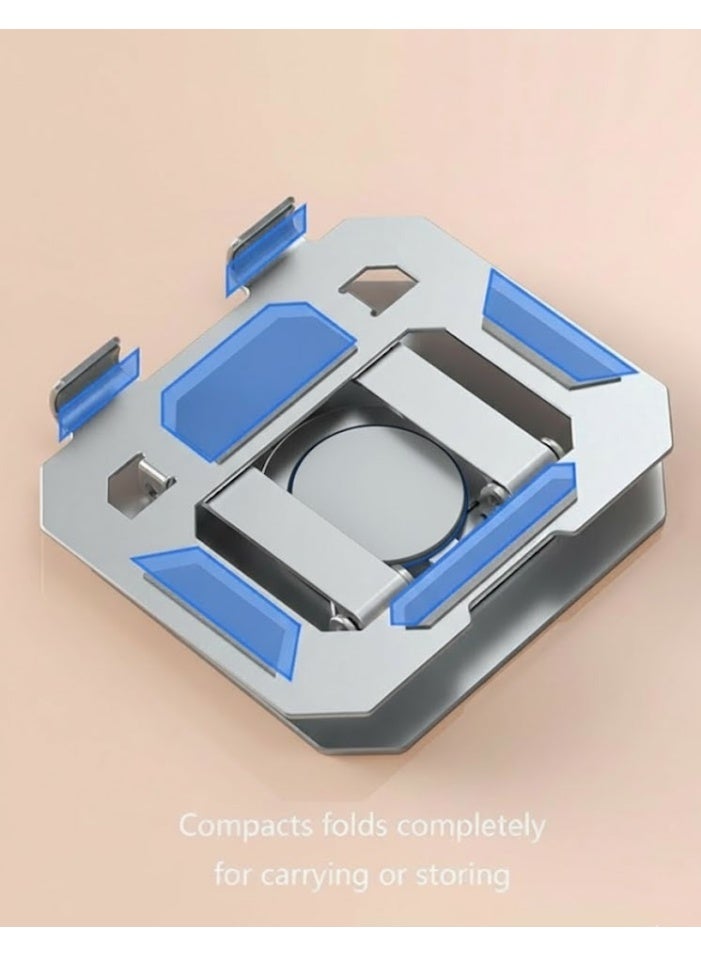 Metal Tablet Holder - Model NO.258 - Foldable with 360-Degree Rotation - Silver - Image 4