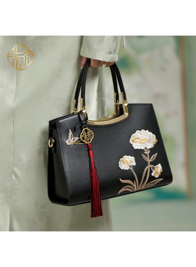 Zooler Women's Bag Chinese Style Floral Embroidery Genuine Leather Handbag New Year Gift For Mom - Image 1