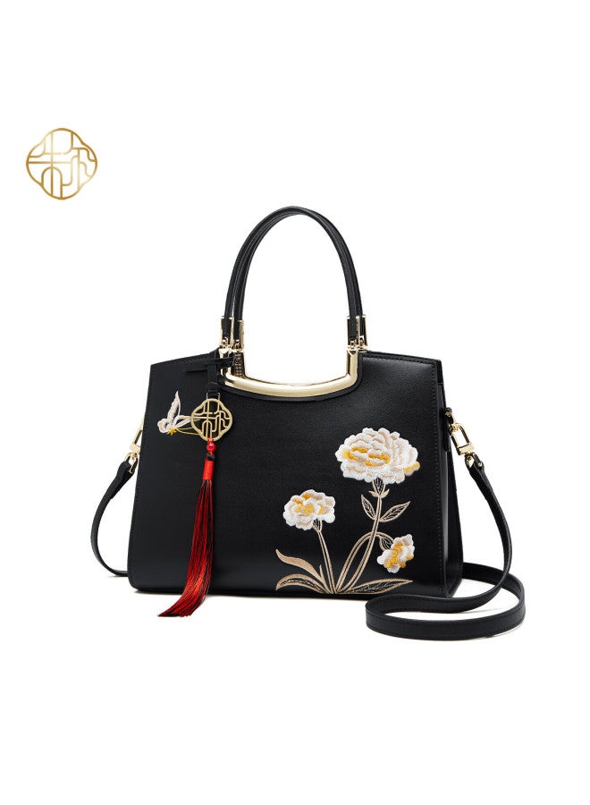 Zooler Women's Bag Chinese Style Floral Embroidery Genuine Leather Handbag New Year Gift For Mom - Image 2