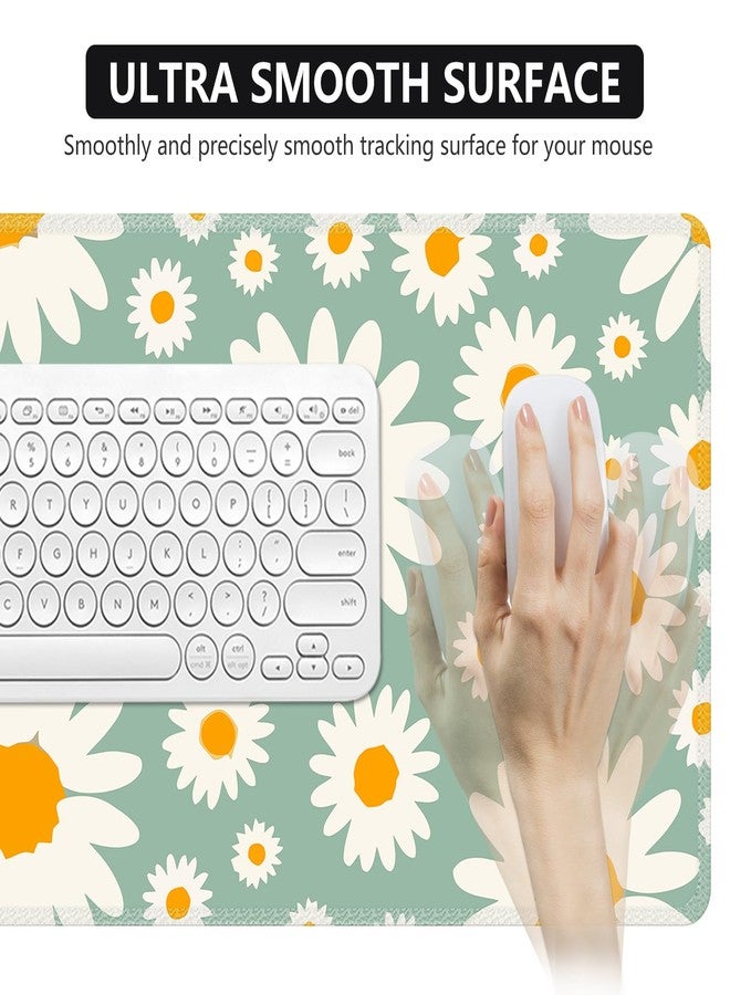 iCasso XXL Large Mouse Pad for Desk, Anti-Slip Big Mousepad with Stitched Edges, Keyboard Mat for Work, Gaming (Daisy) - Image 5