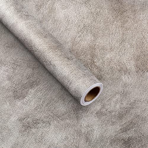 Bumoo 16''×354'' Grey Concrete Wallpaper Peel and Stick Contact Paper Modern White Glossy Cement Texture Waterproof Self Adhesive Easy Install Wall Covering for Basement Kitchen Furniture Apartment - Image 1