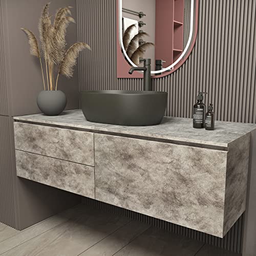 Bumoo 16''×354'' Grey Concrete Wallpaper Peel and Stick Contact Paper Modern White Glossy Cement Texture Waterproof Self Adhesive Easy Install Wall Covering for Basement Kitchen Furniture Apartment - Image 5