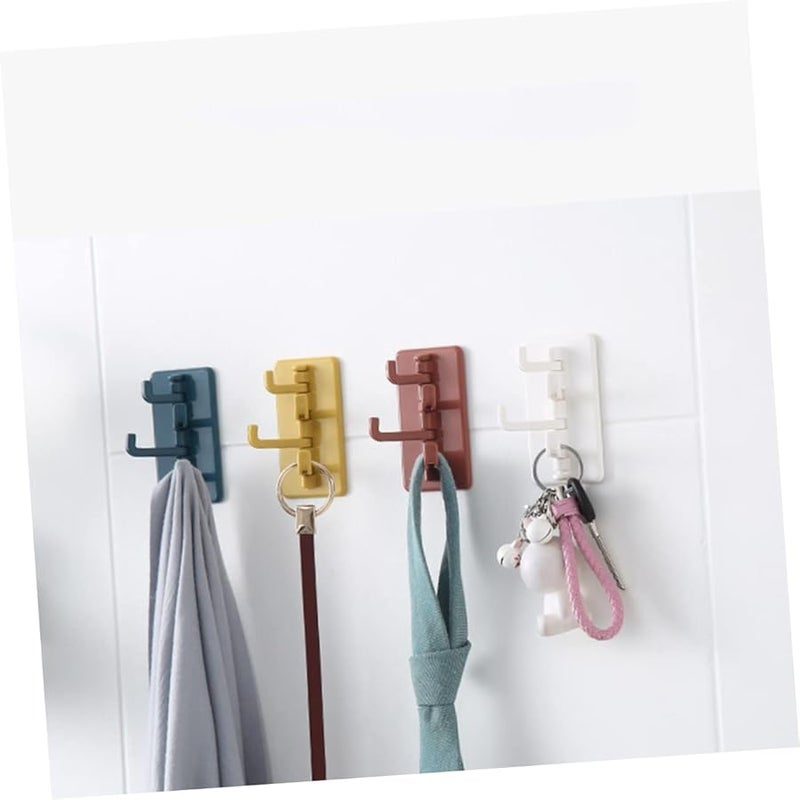 4 حزمة من الخطافات اللاصقة الزرقاء الدوارة لمخالب تعليق المناشف لتنظيم المنزل والمكتب - Image 5