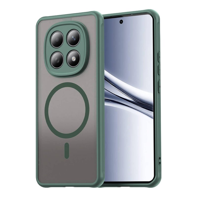 MS غطاء MagSafe بTPU+PC لـ Redmi Note 15 Pro مع مغناطيس قوي وملمس غير لامع مع حامل قائم مع مقاوم للخدش باللون أخضر مغناطيسي بوظيفة حامل من مادة TPU باللون الأخضر باللون الأحمر - Image 1