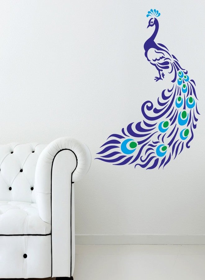 Wallstick ' Peacock ' Wall Sticker (Vinyl, 80 cm x65 cm, Multicolor) 57-WL-0035 - Image 1