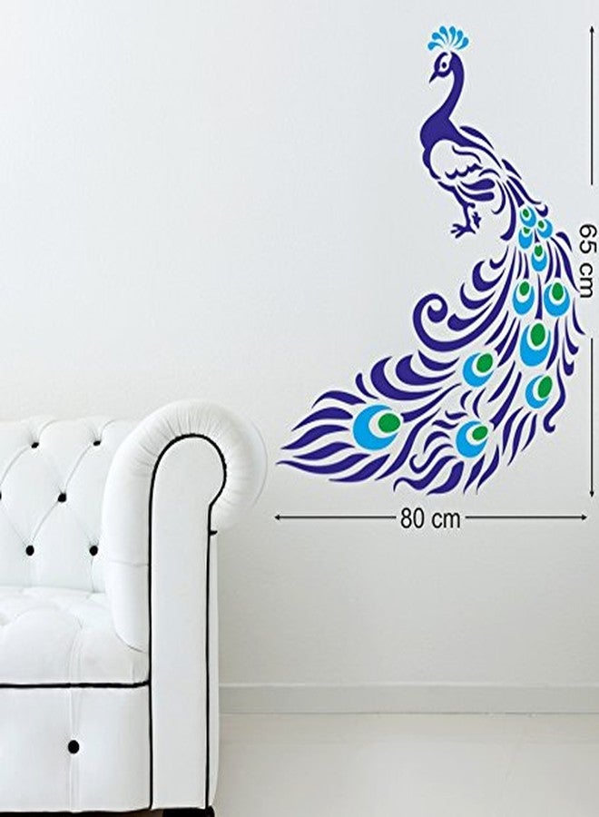 Wallstick ' Peacock ' Wall Sticker (Vinyl, 80 cm x65 cm, Multicolor) 57-WL-0035 - Image 2