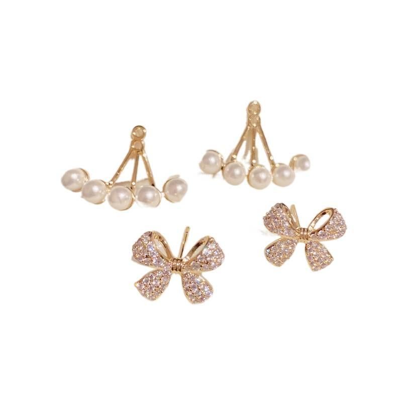 Lightweight Flower Detail Pearl Earrings with Huggie Profile in Gold for Daily Wear and Elegant Styling - Image 5