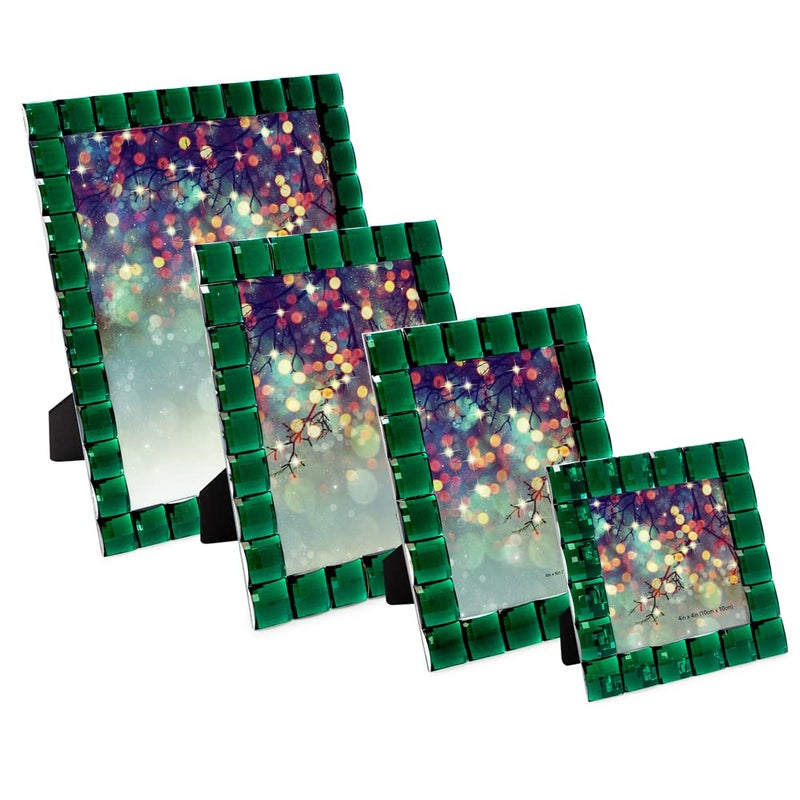Isaac Jacobs Decorative Sparkling Jewel Picture Frame  Photo Display & Home D?cor (4x4  Emerald Green) - Image 4
