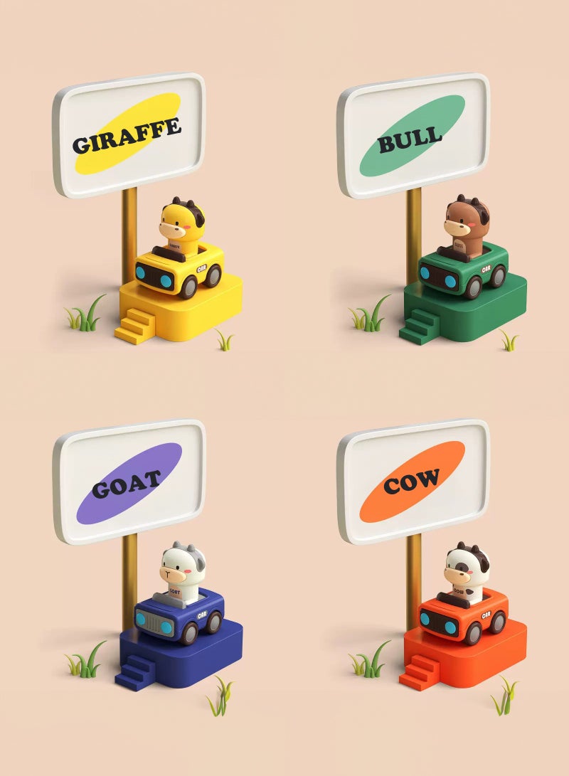  المانجا الصينية 4 قطعة من الضغط على نوع لعبة السيارات ، ومناسبة للأطفال 1-3 سنوات من العمر ، طفل حيوان سباق ، طفل لعبة سيارة مجموعة ، طفل دفع سحب نوع الاحتكاك لعبة السيارات ، ومناسبة لمدة 6-9-12-18 شهرا ، ومناسبة للأطفال 1-2 سنة من العمر 1 هدية عيد ميلاد - Image 3