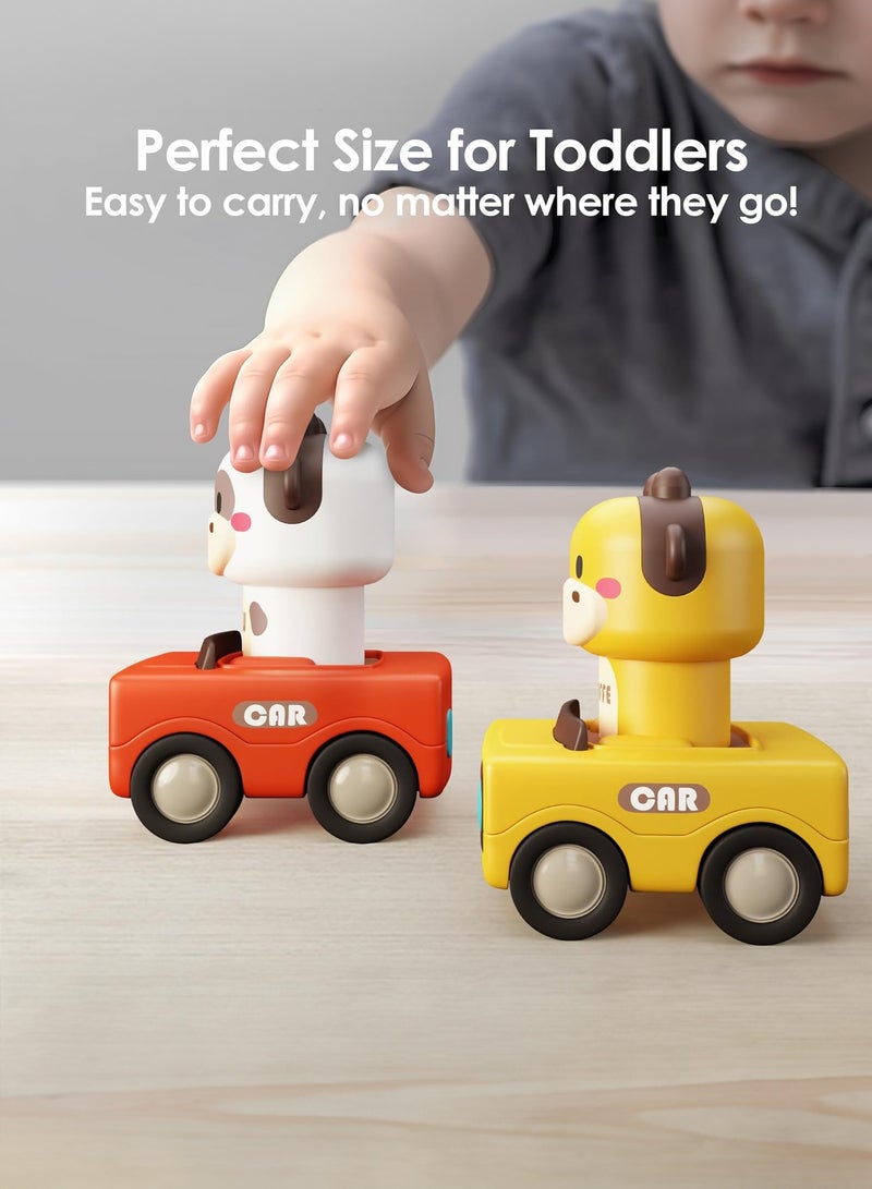  المانجا الصينية 4 قطعة من الضغط على نوع لعبة السيارات ، ومناسبة للأطفال 1-3 سنوات من العمر ، طفل حيوان سباق ، طفل لعبة سيارة مجموعة ، طفل دفع سحب نوع الاحتكاك لعبة السيارات ، ومناسبة لمدة 6-9-12-18 شهرا ، ومناسبة للأطفال 1-2 سنة من العمر 1 هدية عيد ميلاد - Image 5