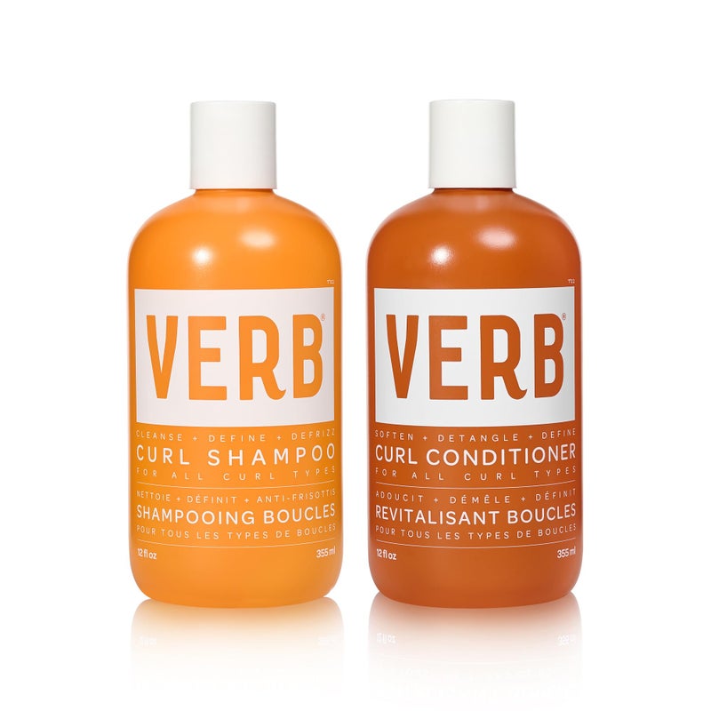 VERB Curl Shampoo + Conditioner Duo, 12 fl oz - Cleanse and Smooth - Frizz Control + Definition- Vegan, No Parabens or Harmful Sulfates - Image 1