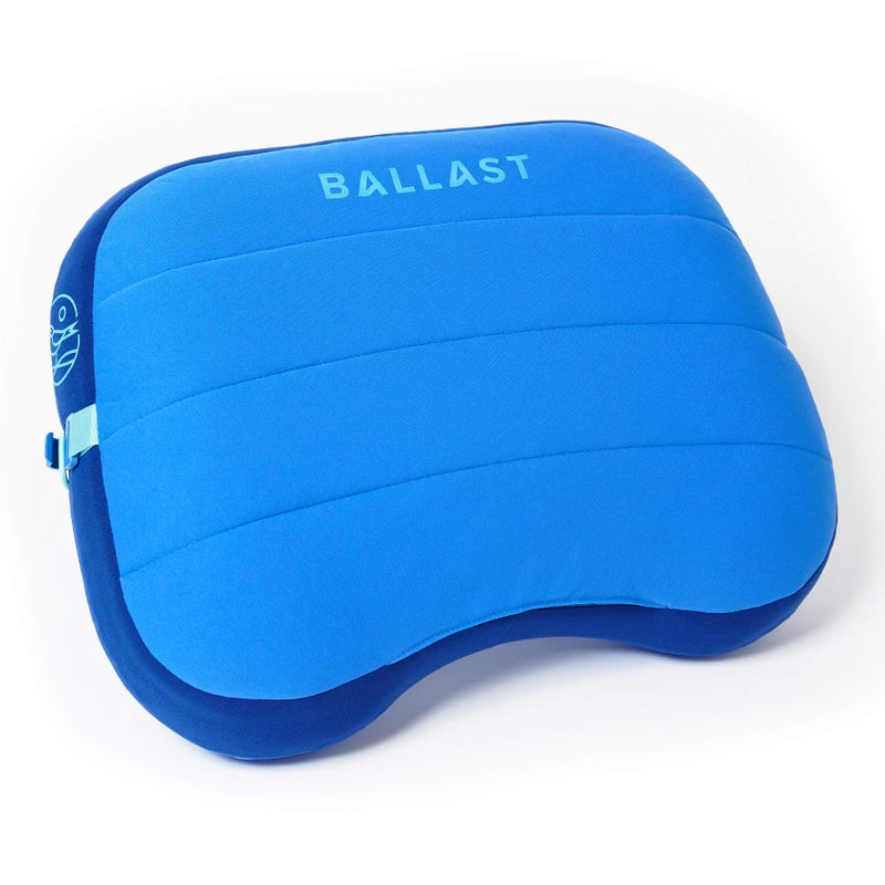 Ballast Beach Pillow â€“ Comfy, Durable & Compact, Stays Put on Windy Beaches with Patented Sand Pouch, Inflatable Pillow for Beaches, Pools, Camping, Festivals and Travel (Palace Blue) - Image 1