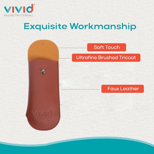 VIVID Vision Unisex Adult Lightweight Eyewear Specs Case Cover | Protect Eye Glasses | Chashma Dibbi | Spectacle Box | Pouch | Closure - Valpro-tape | Artificial Leather | D-20 | BROWN - Image 5