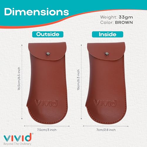 VIVID Vision Unisex Adult Lightweight Eyewear Specs Case Cover | Protect Eye Glasses | Chashma Dibbi | Spectacle Box | Pouch | Closure - Valpro-tape | Artificial Leather | D-20 | BROWN - Image 2