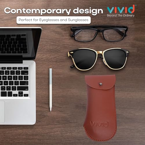 VIVID Vision Unisex Adult Lightweight Eyewear Specs Case Cover | Protect Eye Glasses | Chashma Dibbi | Spectacle Box | Pouch | Closure - Valpro-tape | Artificial Leather | D-20 | BROWN - Image 4