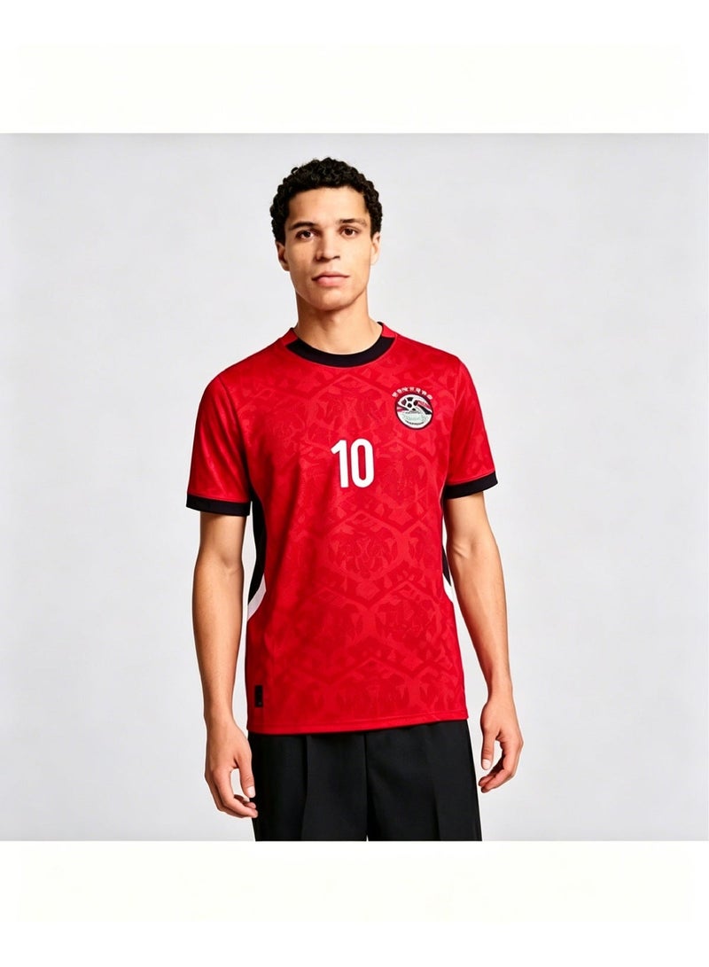 Egypt #10 Salah Home Jersey | Official Fan Version Football Shirt, Quick Drying Breathable - Image 3