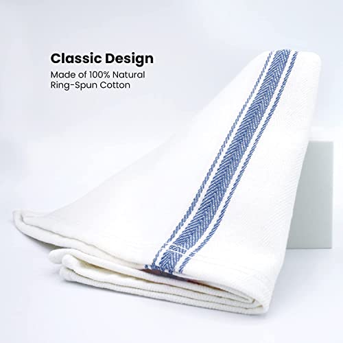 Zeppoli Classic Kitchen Towels 15-Pack - 100% Natural Cotton Dish Towels - Reusable Cleaning Cloths - Super Absorbent - Machine Washable Hand Towels - 14  x 25 - Image 4
