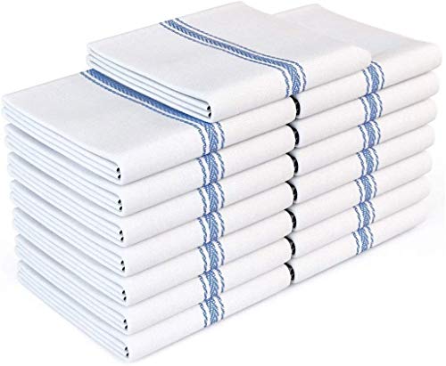 Zeppoli Classic Kitchen Towels 15-Pack - 100% Natural Cotton Dish Towels - Reusable Cleaning Cloths - Super Absorbent - Machine Washable Hand Towels - 14  x 25 - Image 1