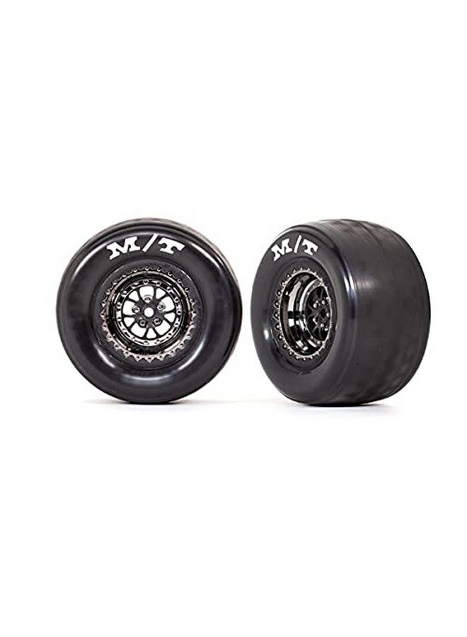TRAXXAS إطارات وعجلات 9475X مجمعة ملصقة (عجلات كروم سوداء ملحومة، إطارات، إدخالات رغوية) (خلفية) (2) - Image 1