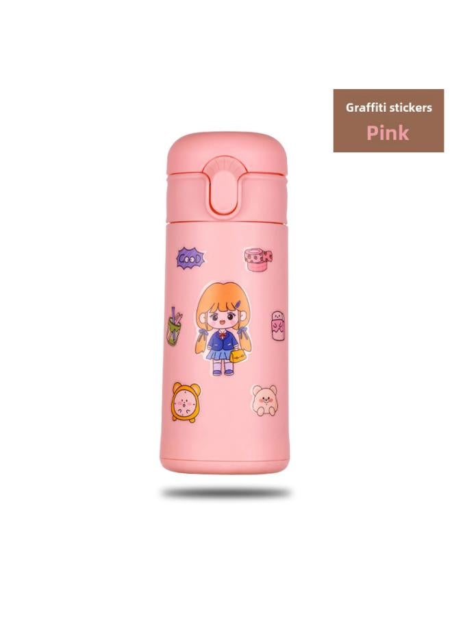 Beauenty Fashion Cartoon Glass Bouncing Drinking Cup Portable Student Water Cup 