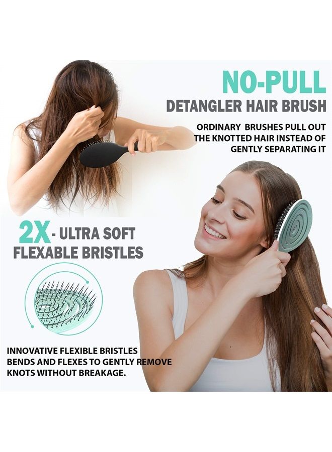 Fiora Naturals Hair Detangling Brush -100% Bio-Friendly Detangler hair brush w/Ultra-soft Bristles- Glide Through Tangles with Ease - For Curly, Stright, Women, Men, Kids, Toddlers, Wet and Dry Hair - Image 3