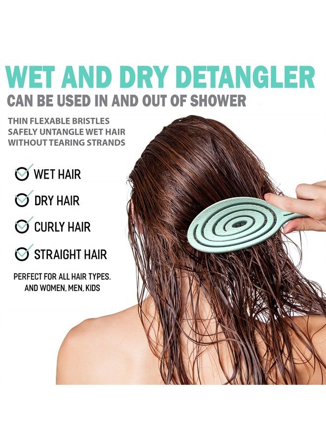 Fiora Naturals Hair Detangling Brush -100% Bio-Friendly Detangler hair brush w/Ultra-soft Bristles- Glide Through Tangles with Ease - For Curly, Stright, Women, Men, Kids, Toddlers, Wet and Dry Hair - Image 2