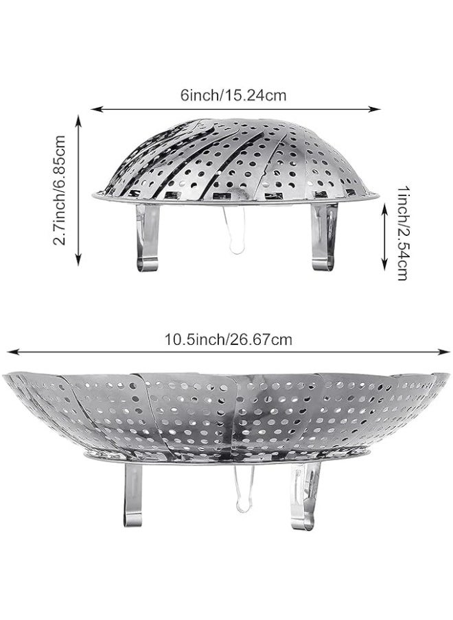Generic Vegetable Steamer Basket, 100% Stainless Steel Steamer Insert for Veggie/Seafood Cooking/Boiled Eggs with Safety Tool - Fit for Instant Pot and Adjustable (Pack of 1)  - Image 5