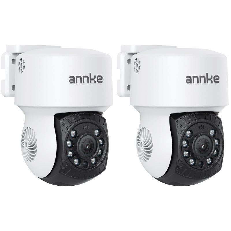 ANNKE 2Pack 1080P 2MP AHD CCTV Home Surveillance Dome Wired PT Camera with 350Â° pan and 90Â° tilt, 100ft IR Night Vision, IP65 Weatherproof Security Addâ€“On Cam for Outdoor, Wide Compatibility - APT200 - Image 1