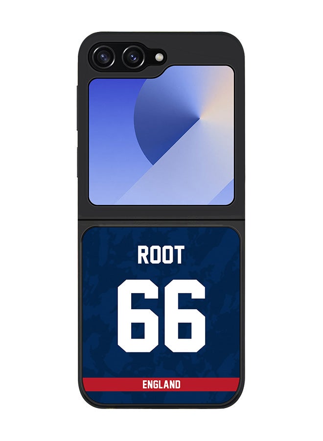 Stylizedd Rugged Black edge case for Samsung Galaxy Z Flip7 FE, Slim fit Soft Case Flexible Anti Drop TPU Gel Thin Cover - Team England Joe Root, Jersey No 66 - Image 1