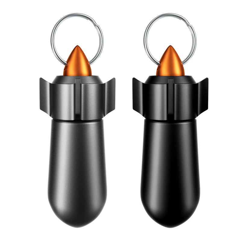 Tops Home 2 Packs Pill Keychain, Pill Case, Waterproof Pill Holder, Portable Pill Container, Aluminum Alloy, Single Chamber, Small Pocket Pill Box for Purse, Backpack, Medicine Bottle EDC for Outdoor Travel - Image 1