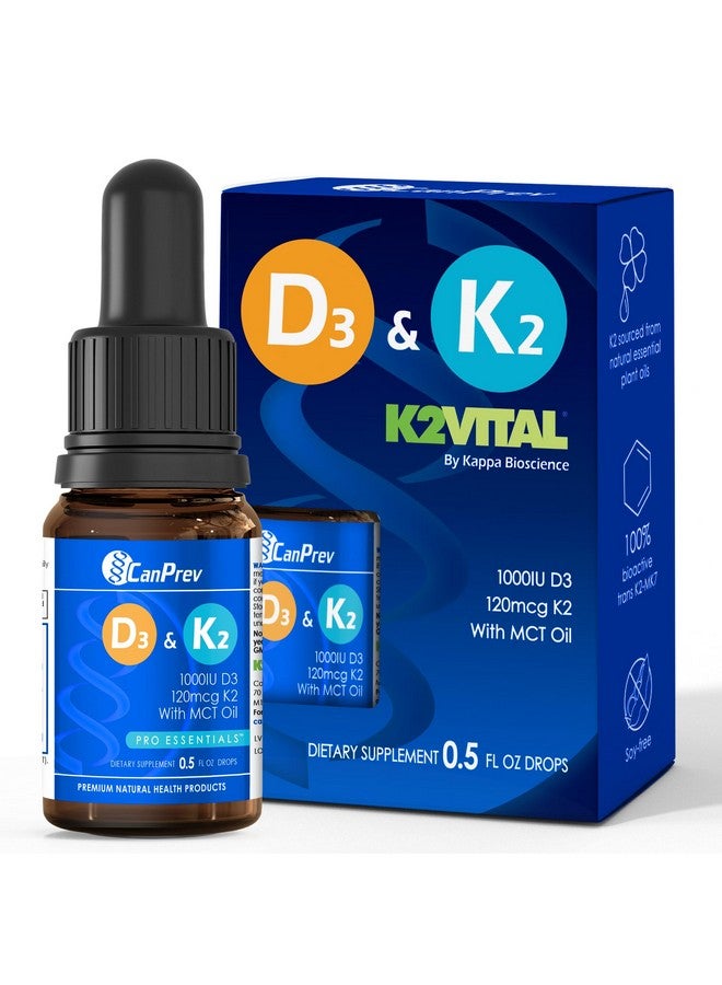 CanPrev D3 & K2 Drops - MCT Oil Base, 15ml Liquid Vitamin Supplement, 450 Drops with 250IU D3 & 30mcg MK-7 K2, Supports Strong Bones & Teeth, Easy-to-Take Formula, Free from Gluten, Dairy, Soy & Sugar - Image 1