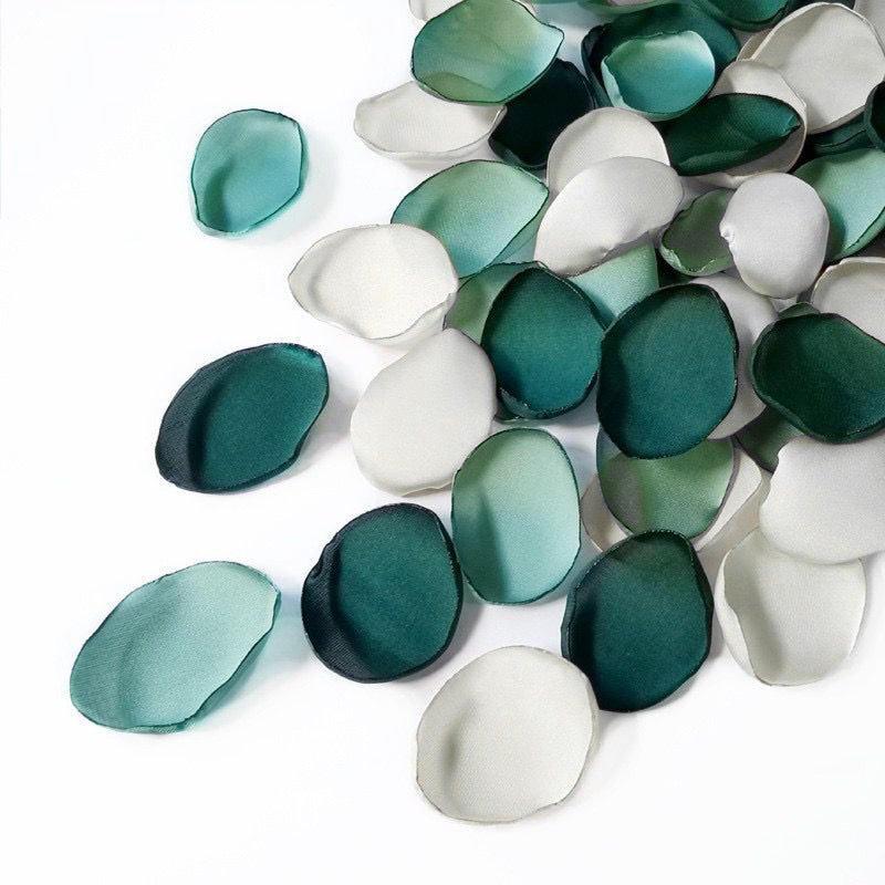 Capesaro Sage Green White Flower Petals Silk Rose Petals Scatter Petals for Wedding Aisle Scatter Dinner Table Centerpieces Party Decoration Romantic Night Home Decor 200PCS - Image 1