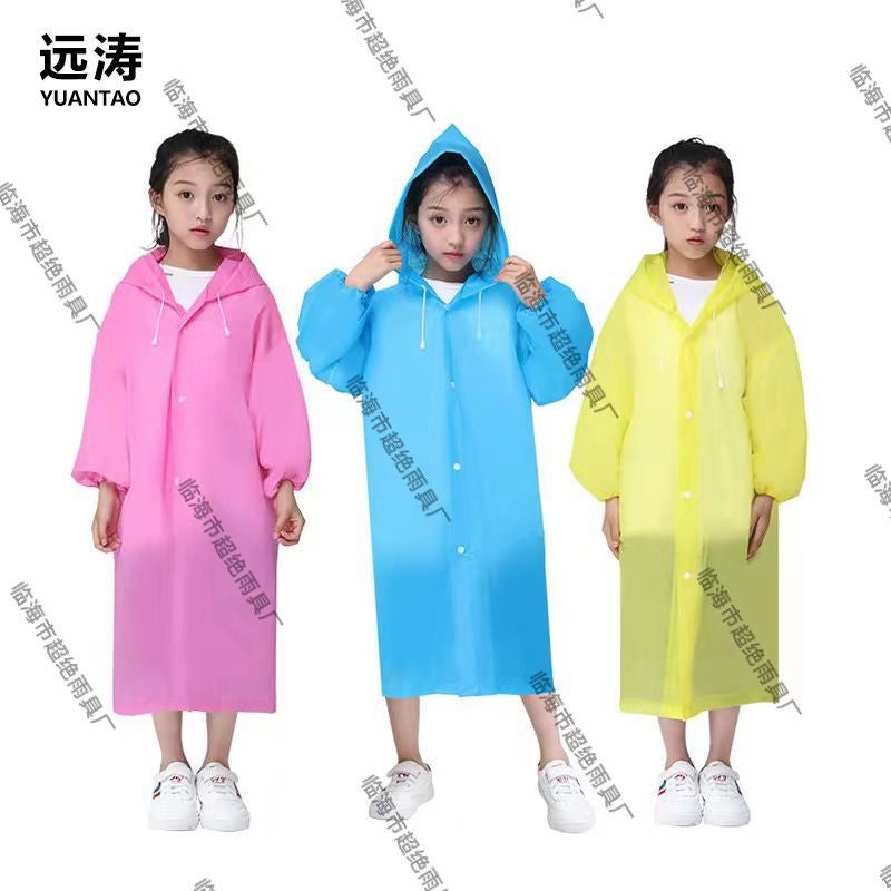 general Kids Raincoat Boys and Girls EVA One-Piece Poncho Thick Waterproof Non-Disposable - Image 2