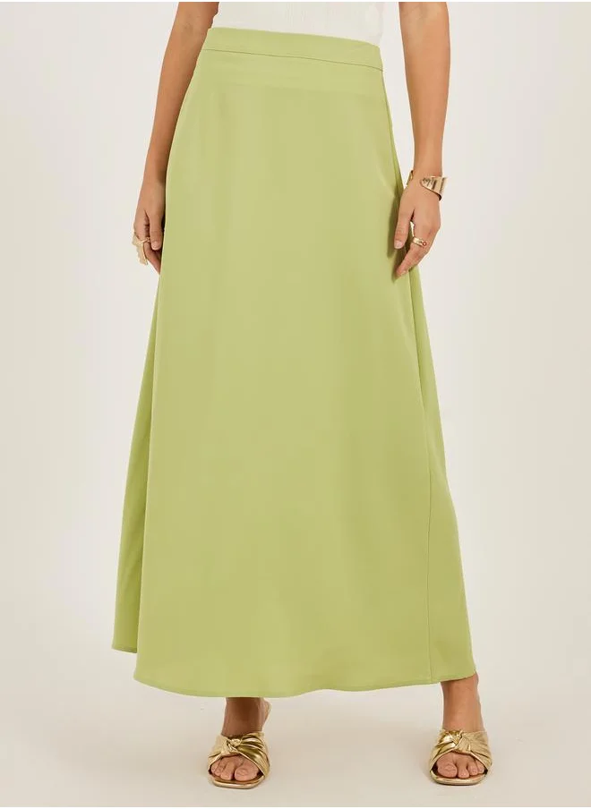 لوكس ويف Solid A-Line Maxi Skirt