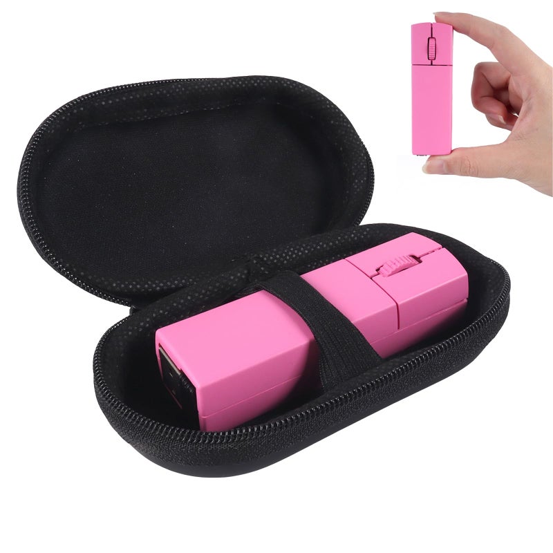 elec Space Wireless Mini Finger Mouse - Silent Dual-Mode Bluetooth & 2.4GHz, Ergonomic Portable PC Mouse with Case, Compatible with MacBook and Chromebook (Pink) - Image 1