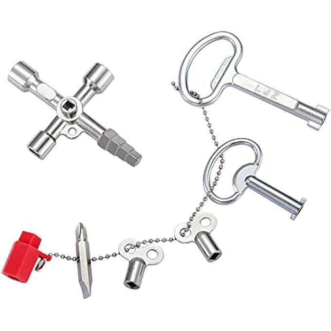 7 IN 1 RADIATOR KEY UK & 4 SETS FOR METER BOX, GAS METER, KEYS, RADIATOR BLEED KEY, VALVE KEY, BOX PACKED - Image 1