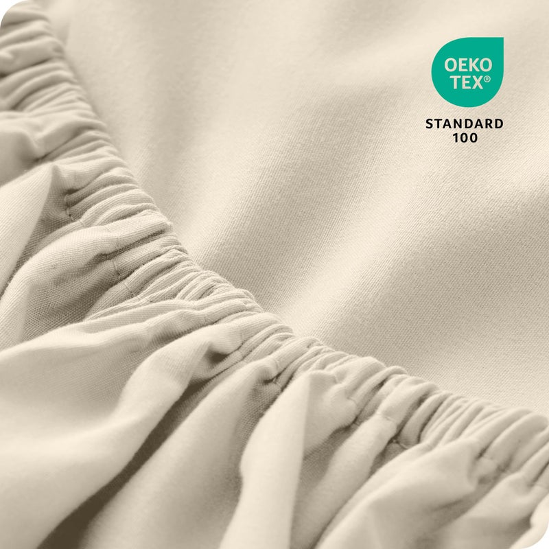 Bare Home 5-Pack Fitted Bottom Sheets Twin - Premium 1800 Ultra-Soft Microfiber - Deep Pocket (Twin  Sand) - Image 5