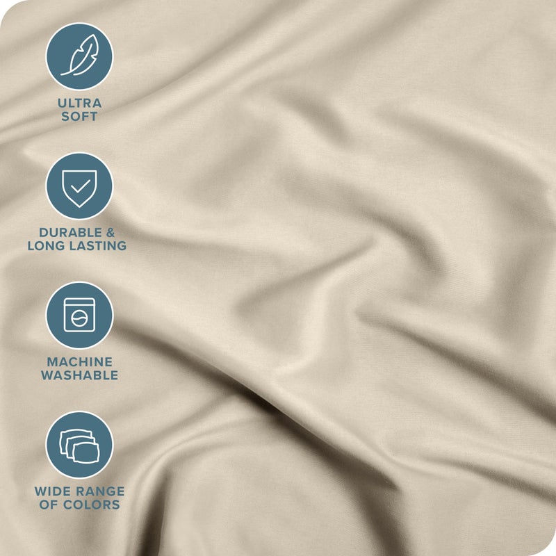 Bare Home 5-Pack Fitted Bottom Sheets Twin - Premium 1800 Ultra-Soft Microfiber - Deep Pocket (Twin  Sand) - Image 2