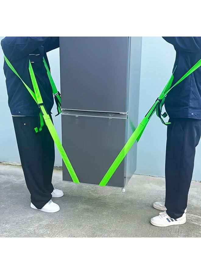 2pcs Green Adjustable Moving Lifting Belts for Furniture Heavy Loads Home Office Movers - Image 1