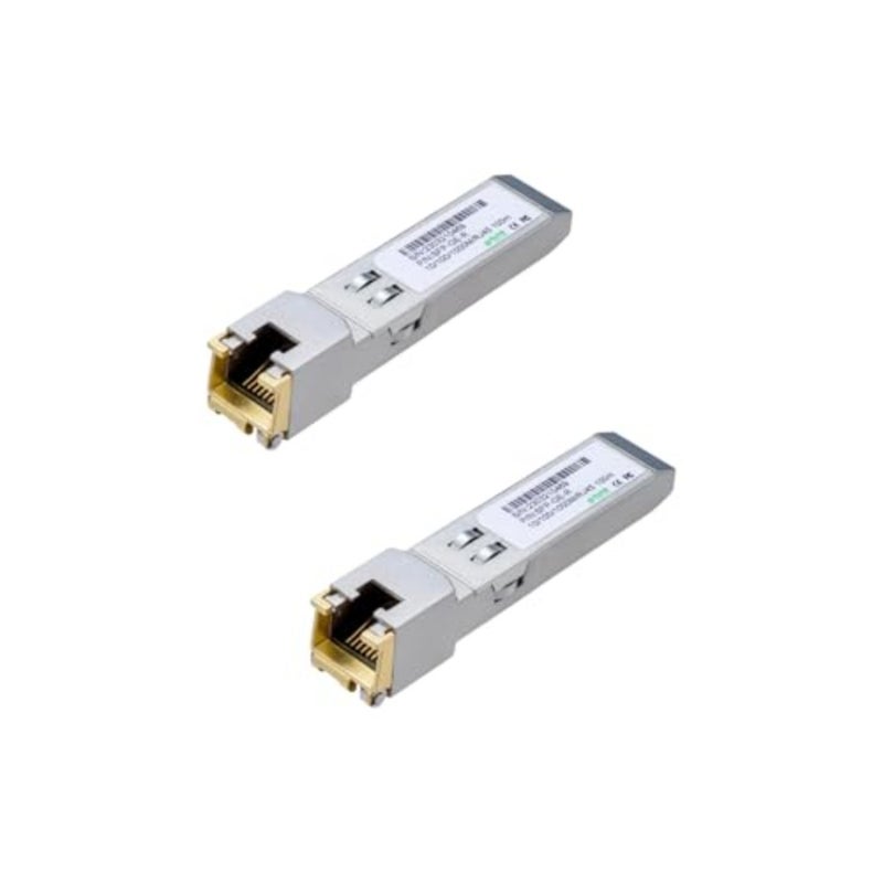 جهاز إرسال واستقبال جيجابت إيثرنت نحاسي 1.25G SFP إلى RJ45، مسافة تصل إلى 328 قدمًا، محول 1000BASE-T SFP-T لـ Cisco وD-Link وSupermicro وNetgear وTP-Link والمزيد (حزمة من قطعتين) - Image 1