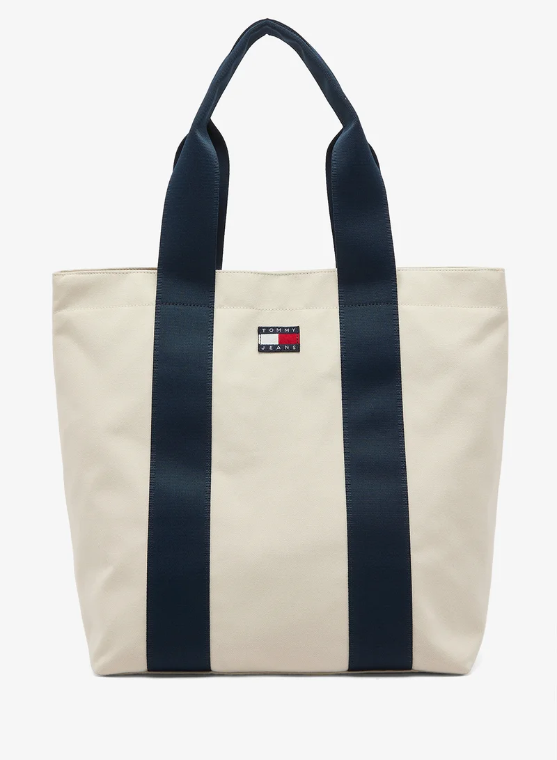 Tommy Jeans Textured Logo Canvas Tote Bag