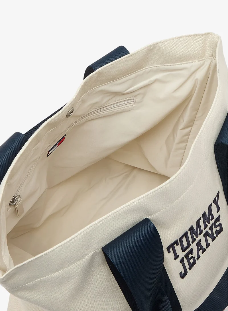 Tommy Jeans Newsprint Textured Logo Canvas Tote Bag for Men | Best Price UAE