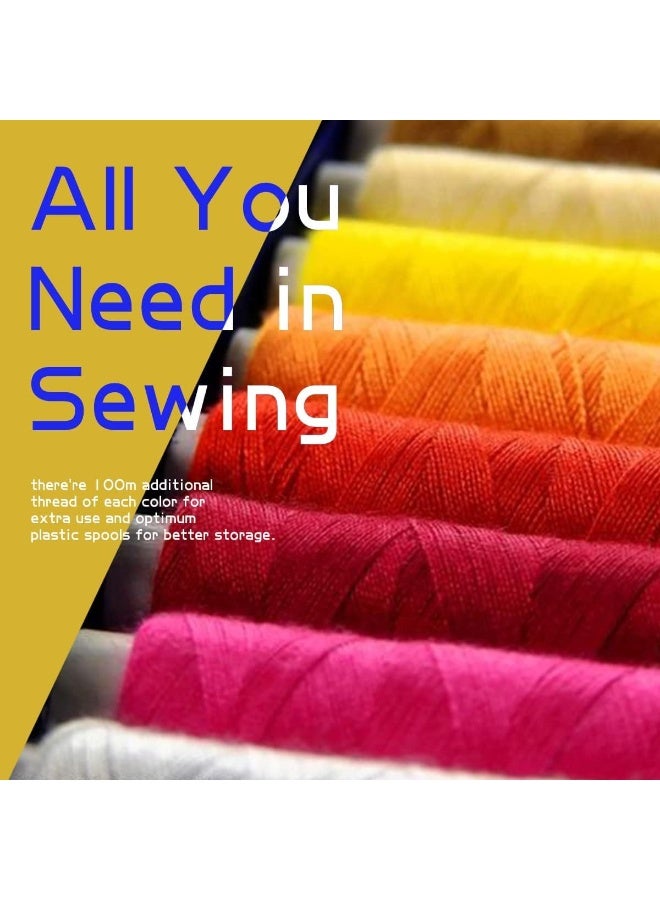 Sewing Kit with Case, Sewing Supplies for Home Travel and Emergency, Kids Machine, Contains Spools of Thread, Mending and Sewing Needles, Scissors, Thimble, Tape Measure - Image 4